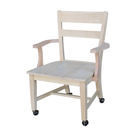 International Concepts Dining Chair with Casters, Unfinished C-226